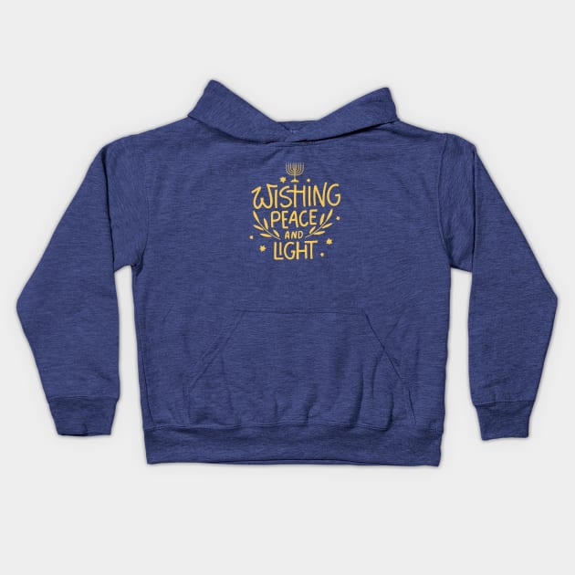 Wishing Peace and Light this Hanukkah Kids Hoodie by Unified by Design